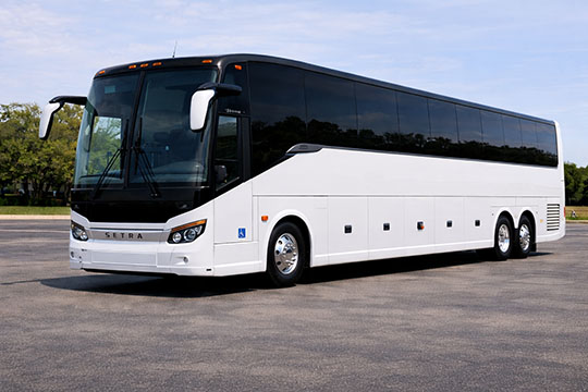 56-passenger charter bus available for charter in Broken Arrow, OK